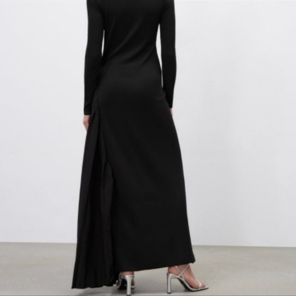 Zara Dresses Zara Combination Knit Dress Black Poshmark